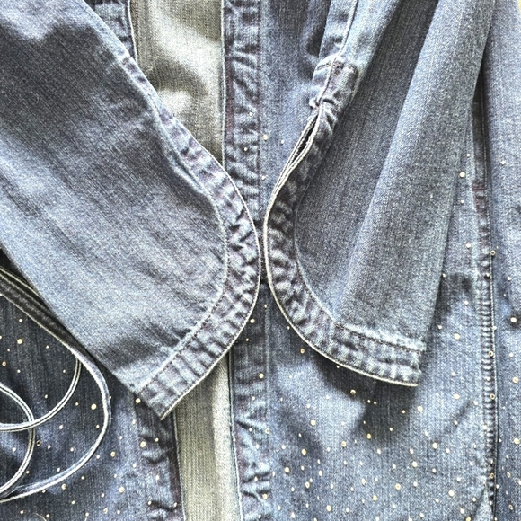 Fendi Diamonte Vintage Blue Denim Long-Sleeve Coat with Fringe - Picture 12 of 16